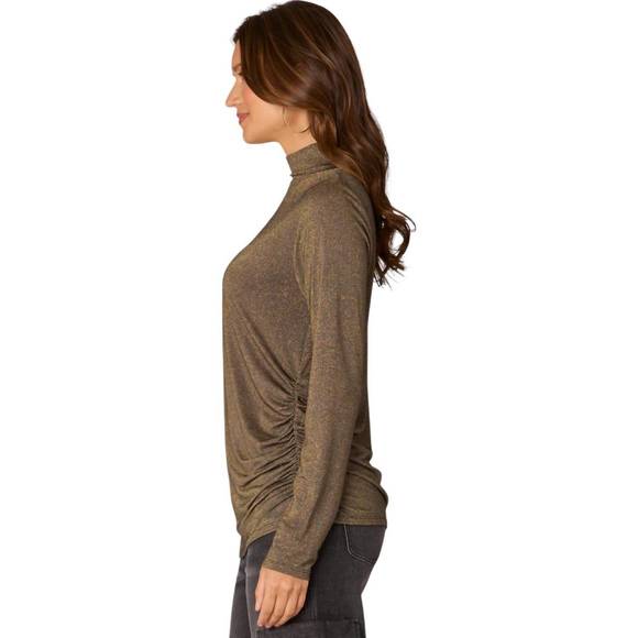 NEW DEMOCRACY asymmetrical knit top in bronze - Picture 3 of 3
